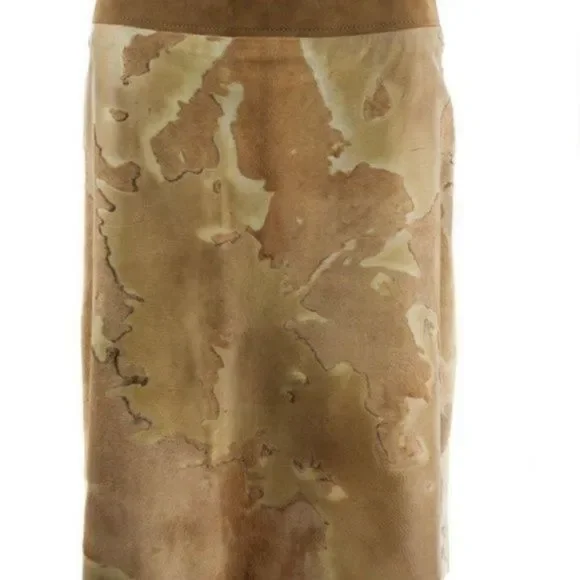 FEDERICO SANGALLI Brown Animal Fur & Leather Skirt